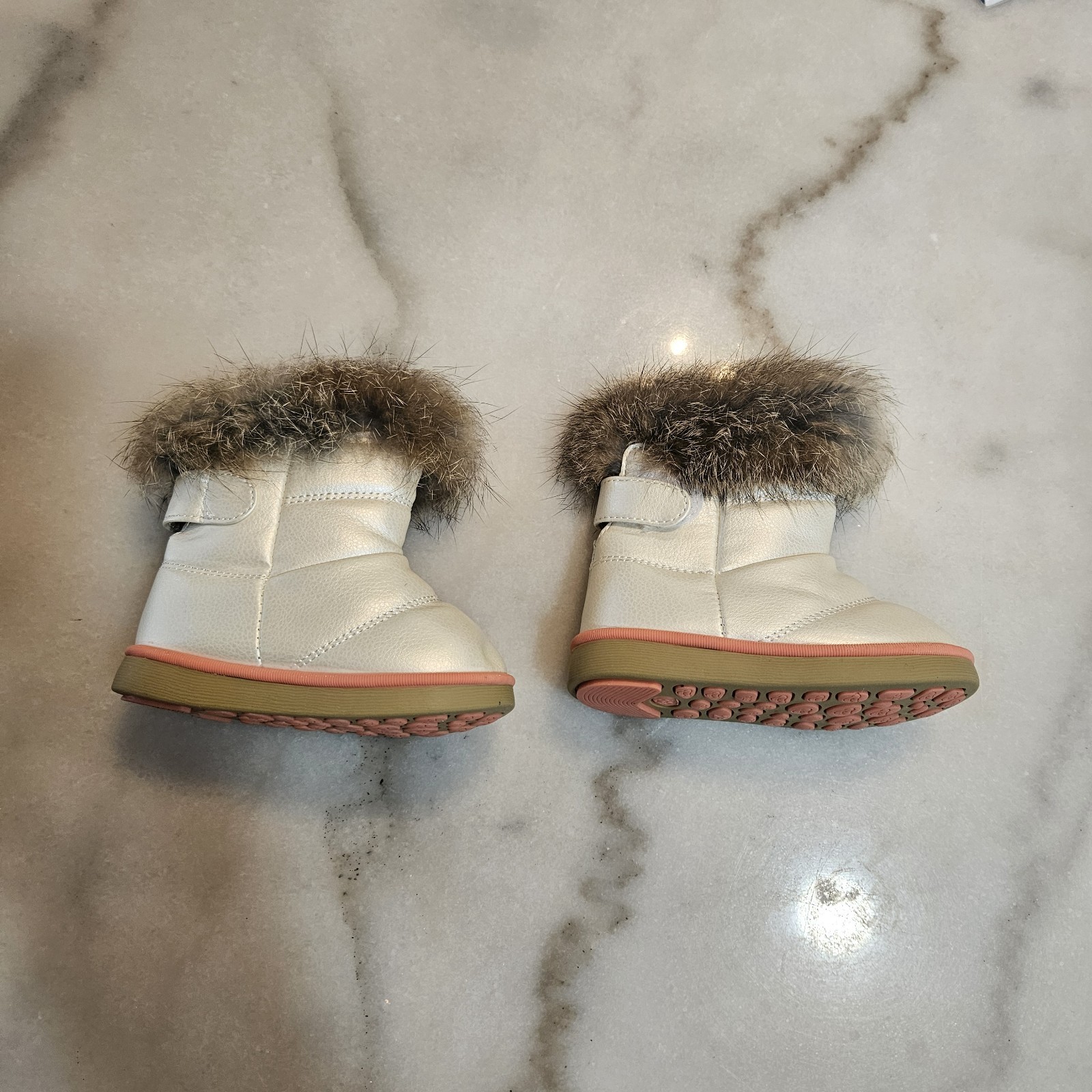 Baby Girls Winter Boots Plush Lined Boot Child  Outdoor Warm Shoes Size 5