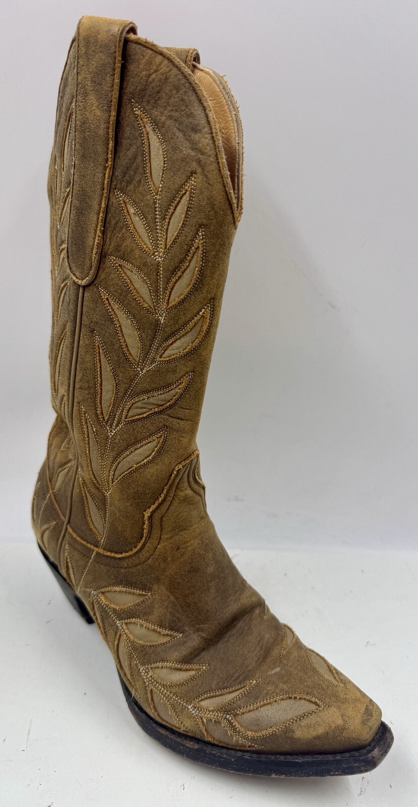The Old Gringo Boots Women’s 6.5 B Brown Leather Tooled Leaf Western Boots
