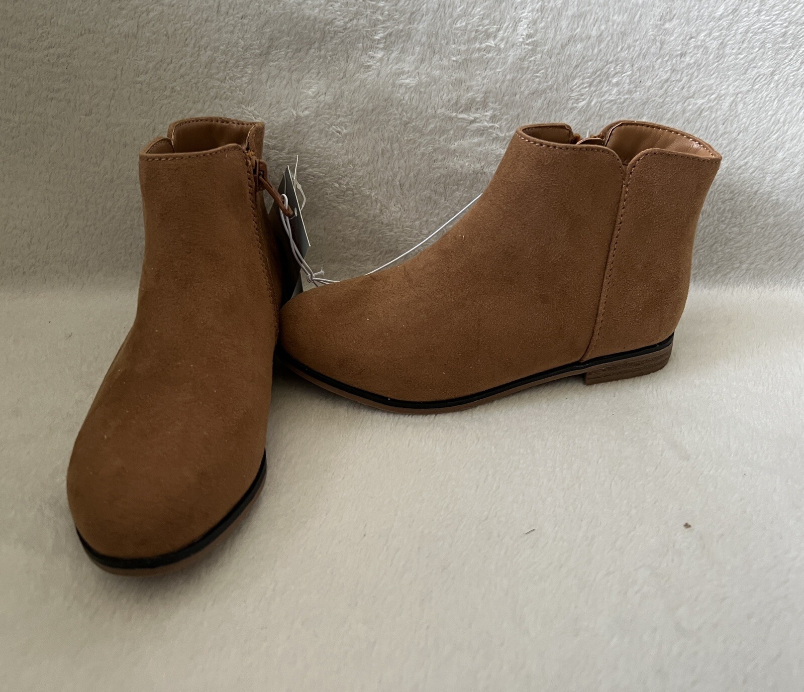 Cat & Jack Boots Toddler Girls Sz 12 Penelope Brown Booties Zipper *Flaw