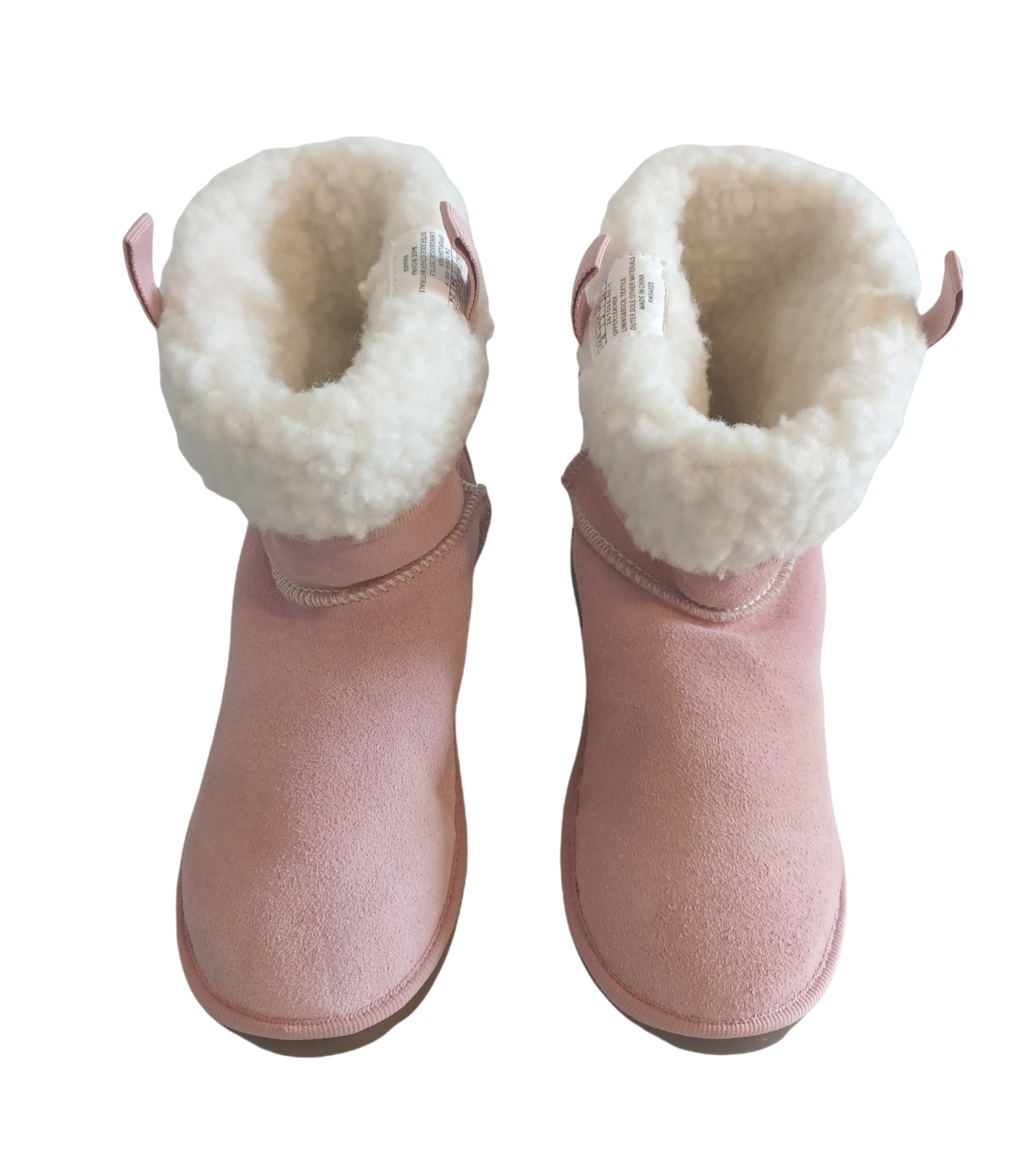 Girls Boots, Pink Suede with Fleece Lining,Youth Size 4