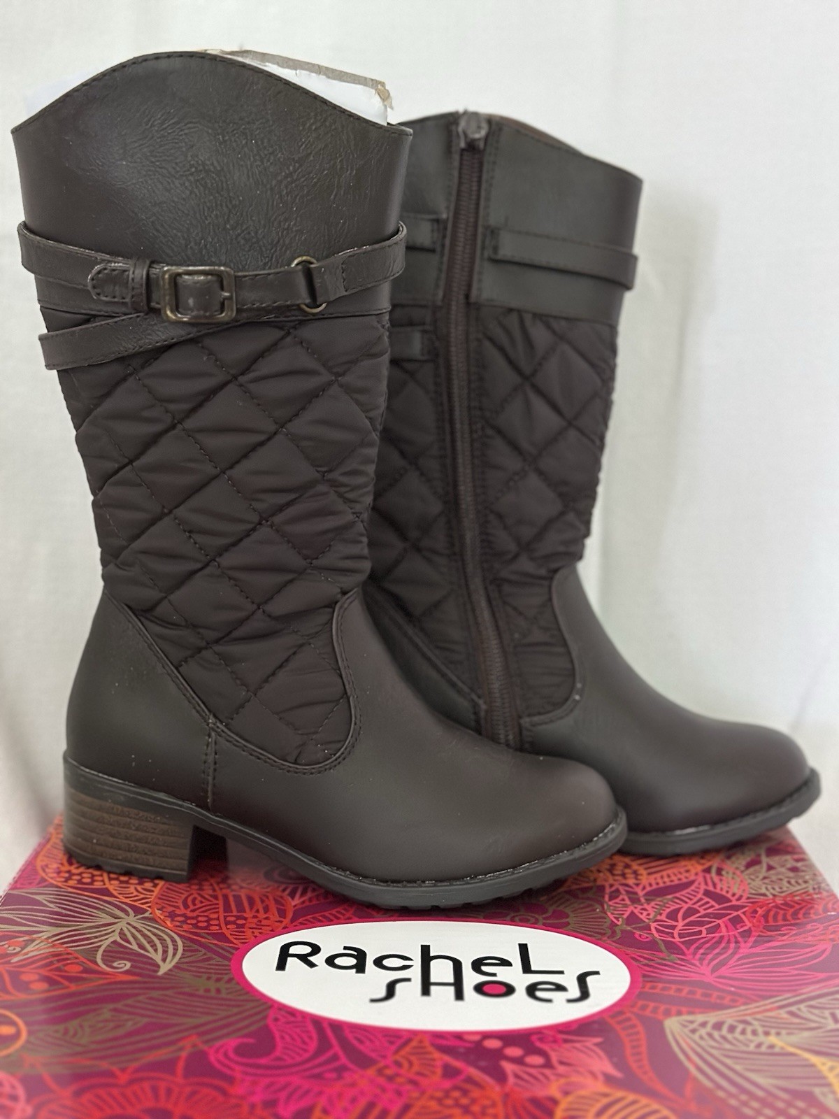 Rachel Shoes Girls Flagstaff 2 Quilted Riding Boots Little Kid 12M Brown