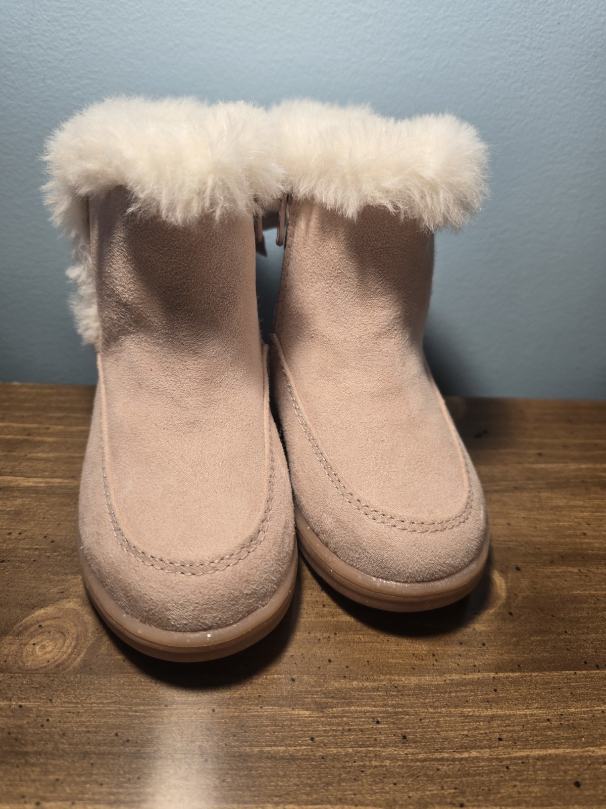 Cat & Jack Toddler Girls Winter Boots Sz 5 Omie Shearling Faux Fur Bows Pink