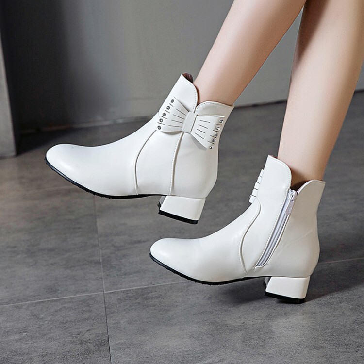 Women Boots Fashion Plus Size Lolita Ankle Boots Patent Leather Low Heel Winter