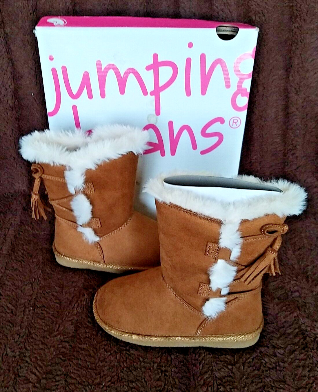 Jumping Beans toddler girls winter boots Madelaine Tan size 9T