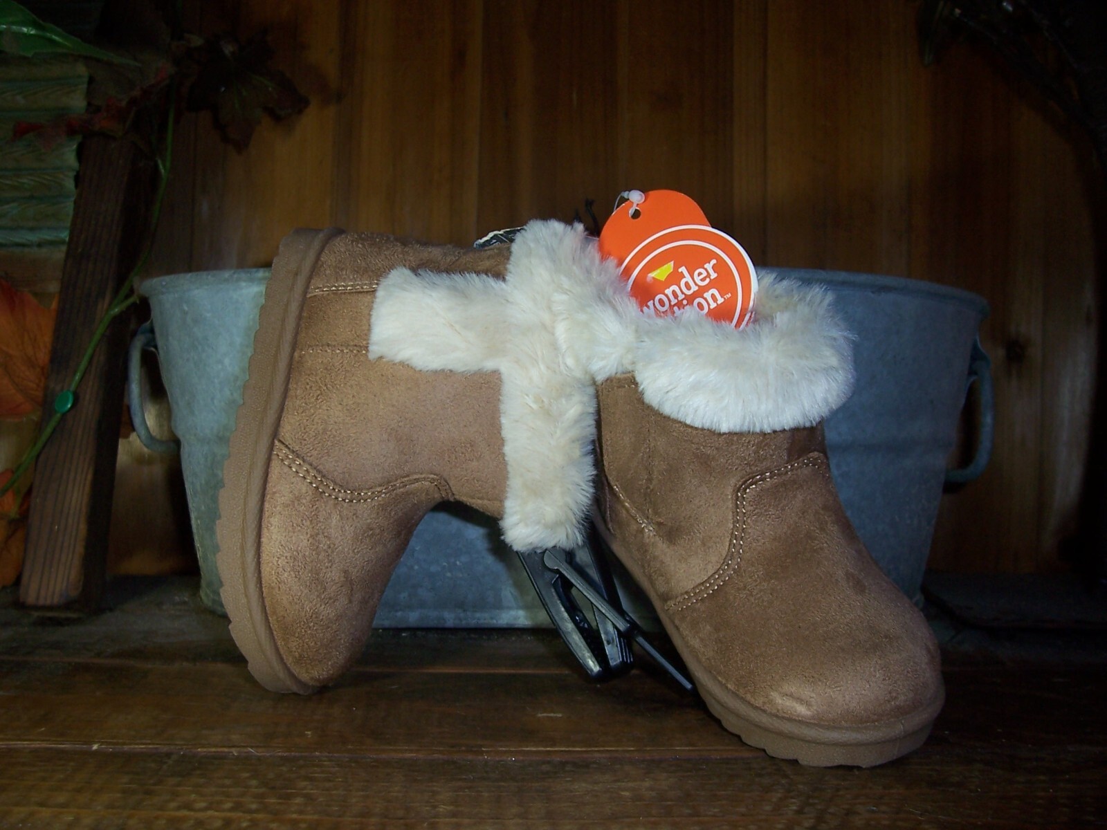 WONDER NATION TODDLER GIRLS FUR LINED BOOTS SHOES SIZE 6 SUEDE STYLISH SCHOOL NE