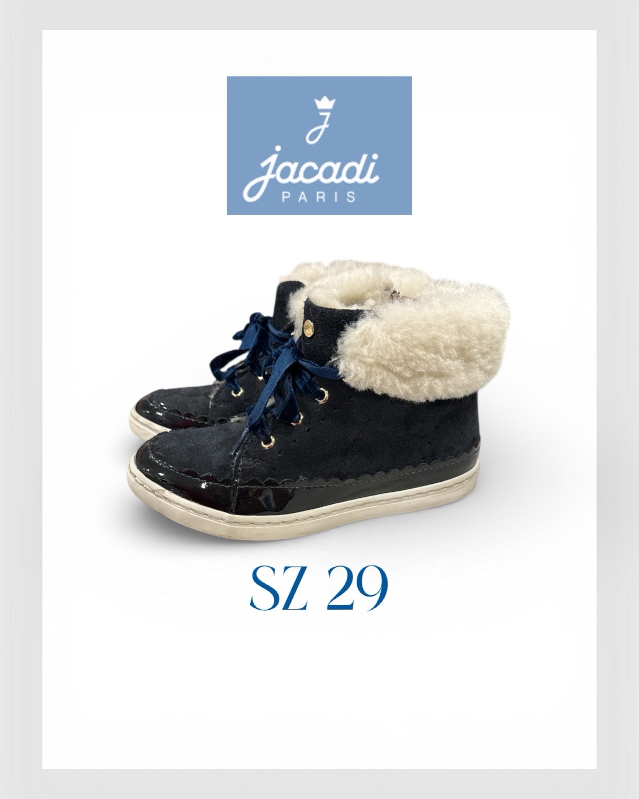Jacadi Paris sz 29 girls winter  boots navy blue