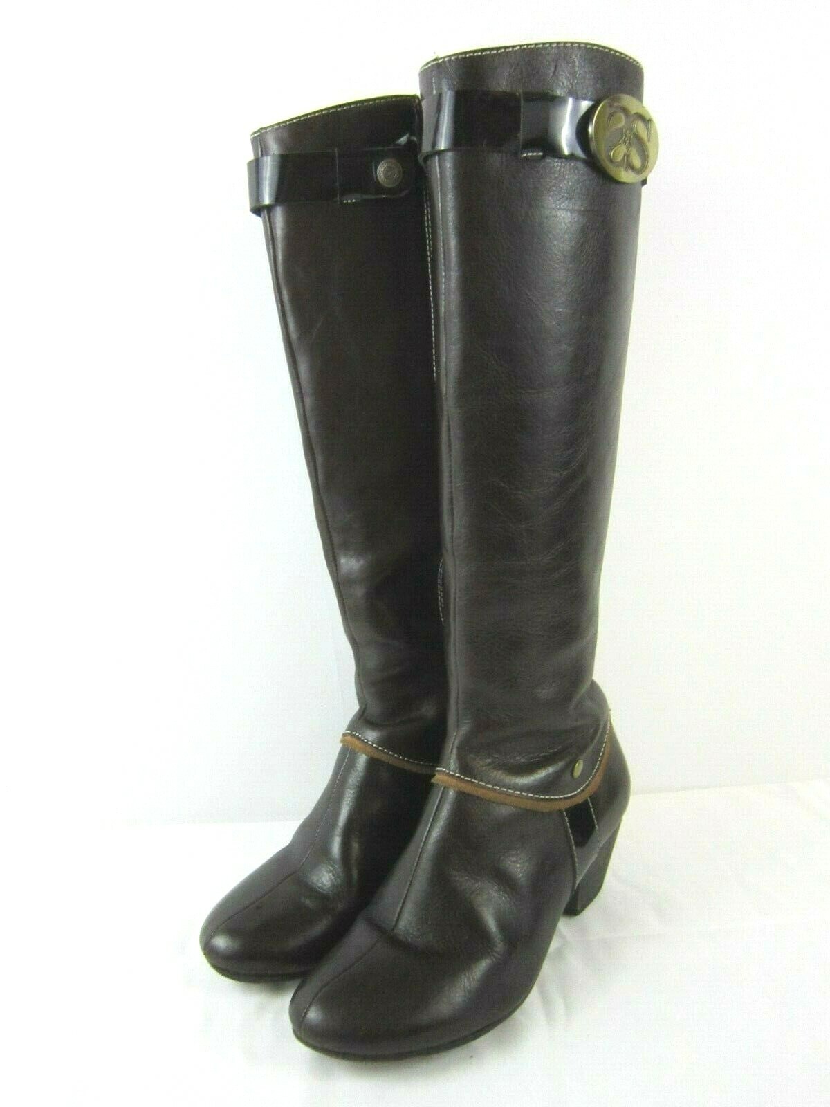 Shane & Shawn Boardroom Rockstars Leatrice Vero Cuoio Women Boots Sz 6 Dark Brwn