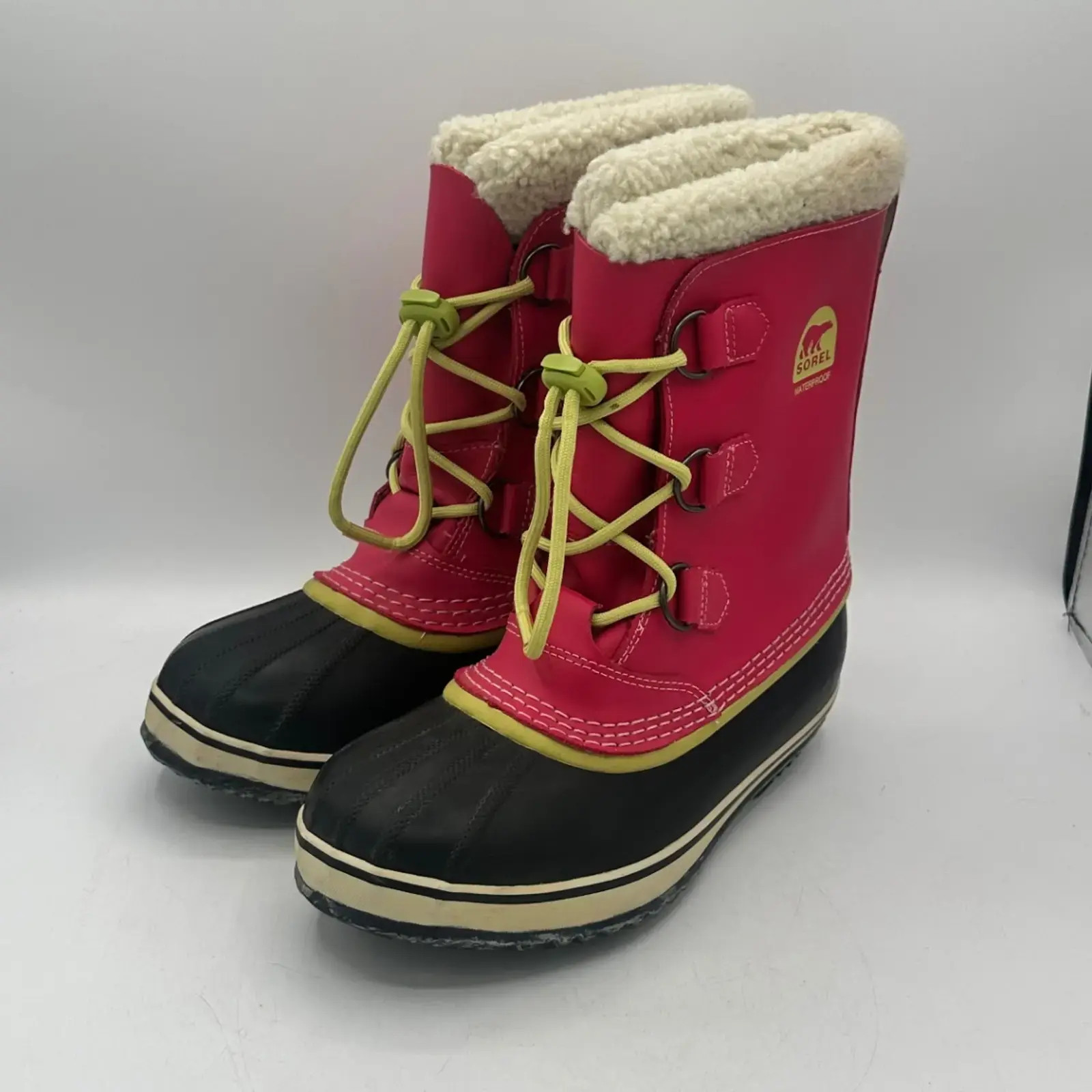 Sorel Waterproof Snow Boots Pink Black Size 7 Women Winter Boots Insulated