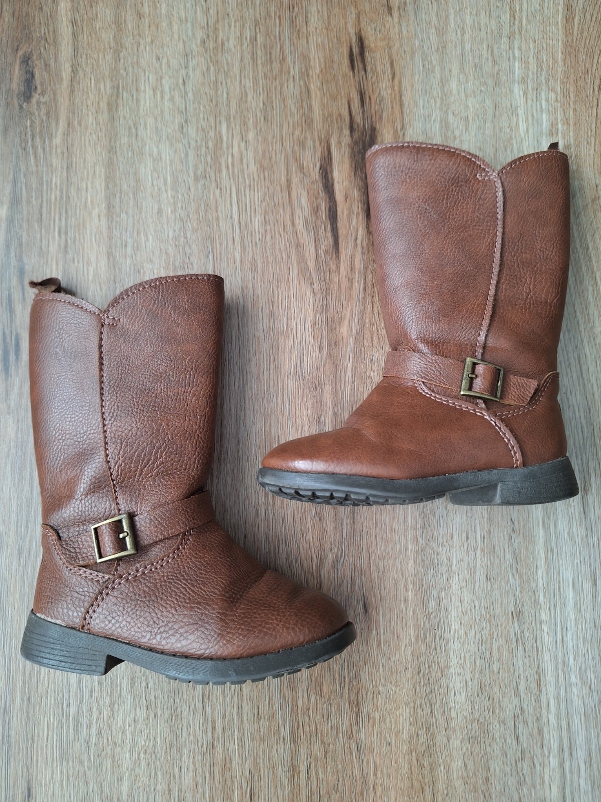 Oshkosh B’gosh Girls Boots Size 7 Toddler Brown Mid Calf Zipper