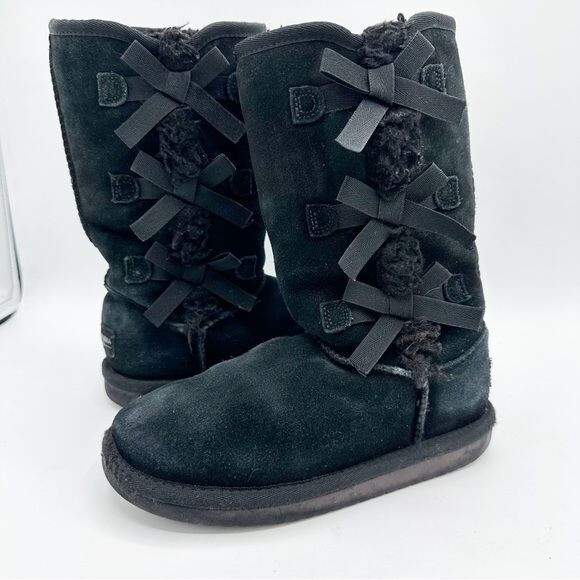 Koolaburra by UGG Black Victoria Girls Winter Boots Sz 1