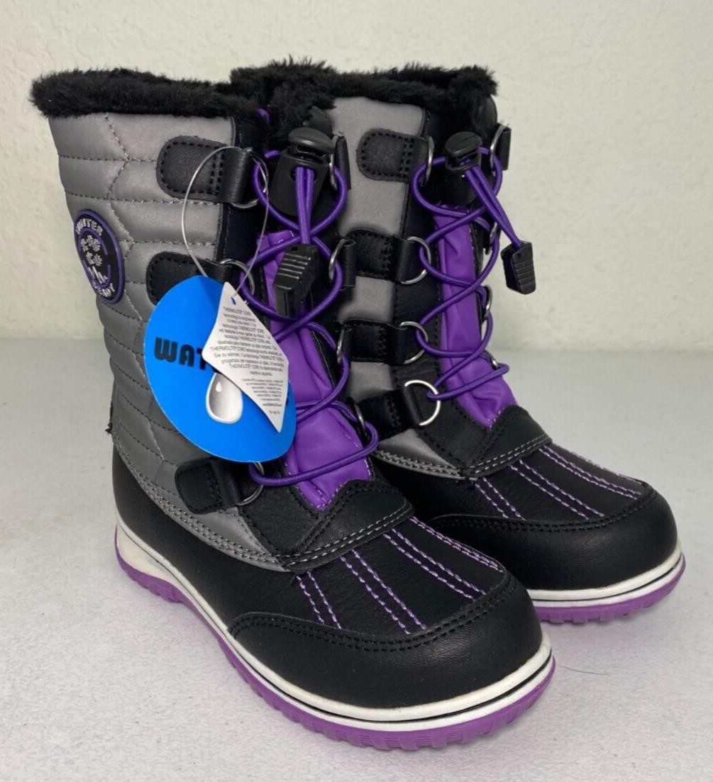 Tundra Girls Winter Boots Black/Purple Size 12