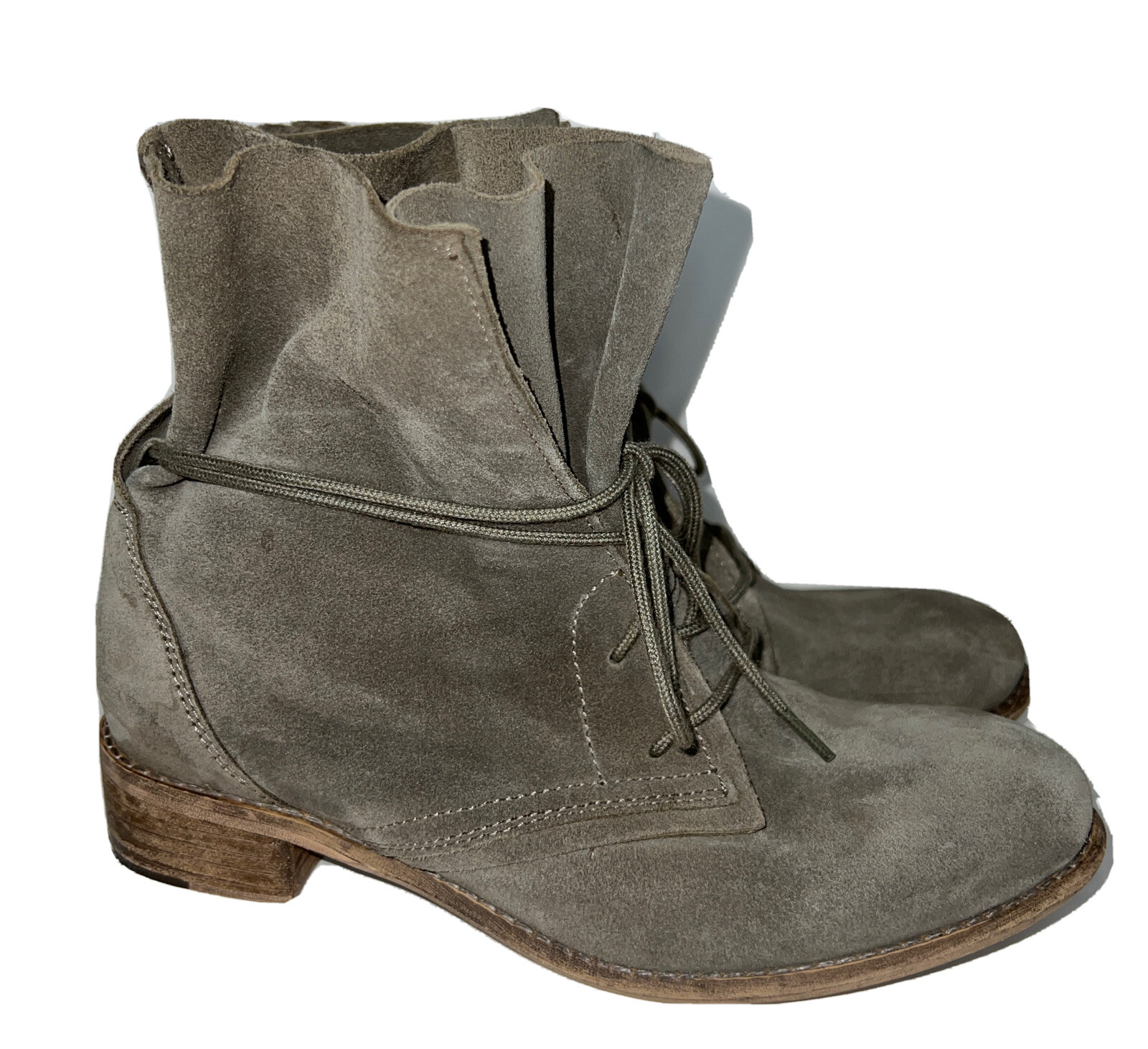 Diba True Size 6.5 Rosie Women Boots Gray Suede Leather Ankle Bootie Y2K Slouch