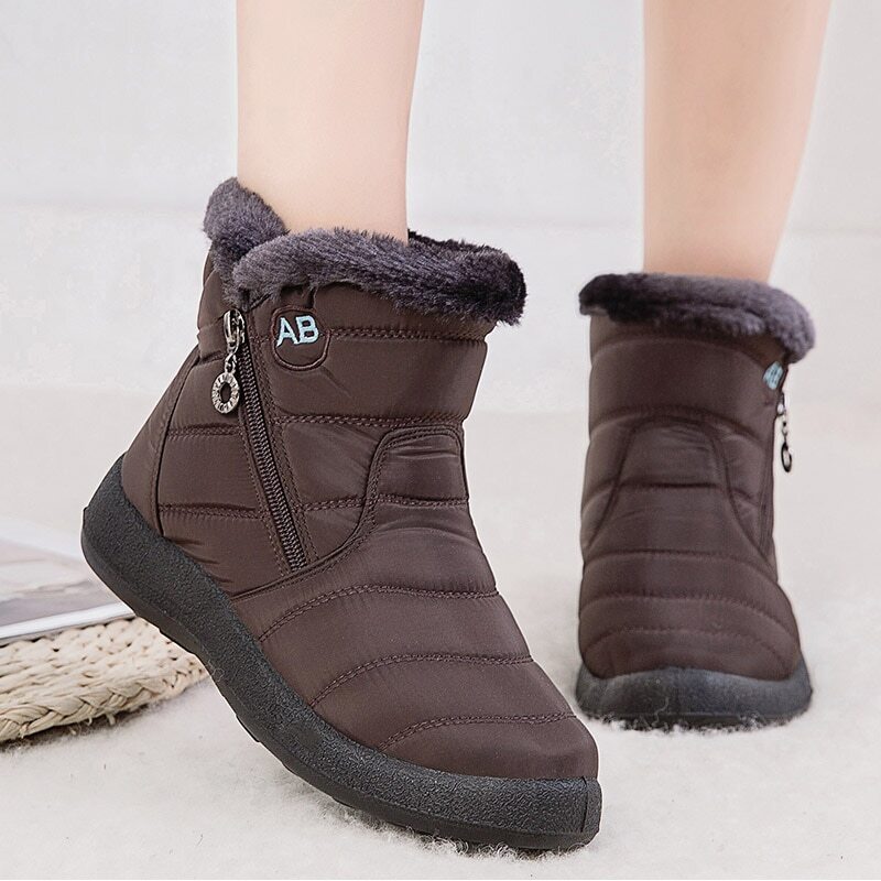 Winter Women Boots Thick Bottom Ankle Boots Waterproof Solid Color Sneakers