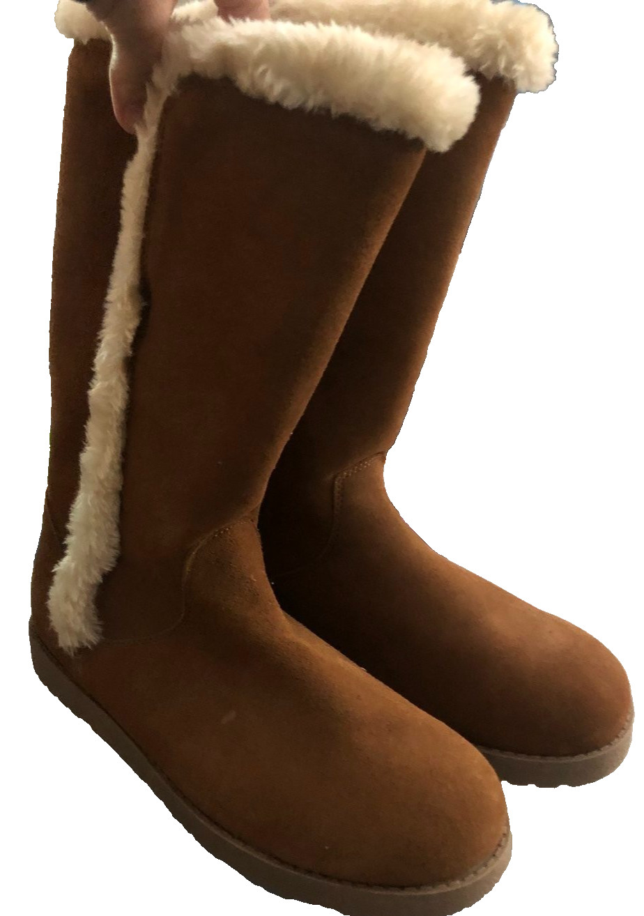 Women winter boots suede- Chesnut Size 9