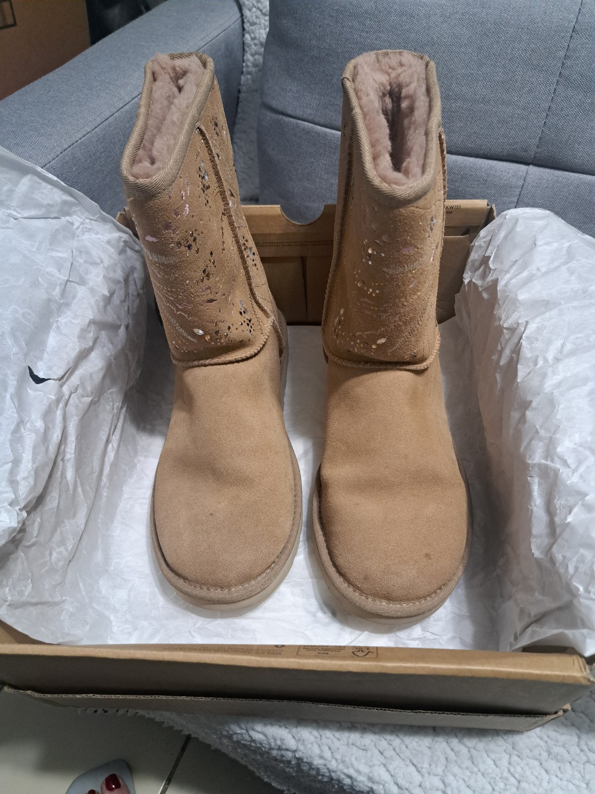 UGG Women Winter Boots  Beige Size 8