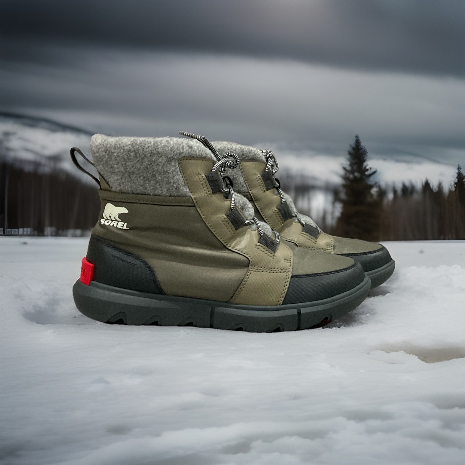 Sorel Women Winter Boots Snow,Sage Dark Stone Size 9.5