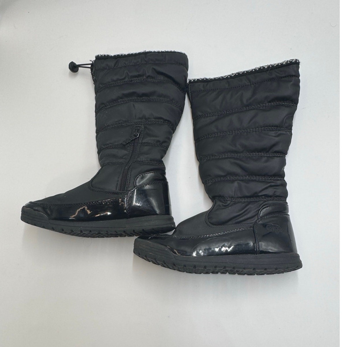 Totes Caroline 2 Quilted Faux Fur Mid-Calf Snow Boots – Black Patent Size 7M