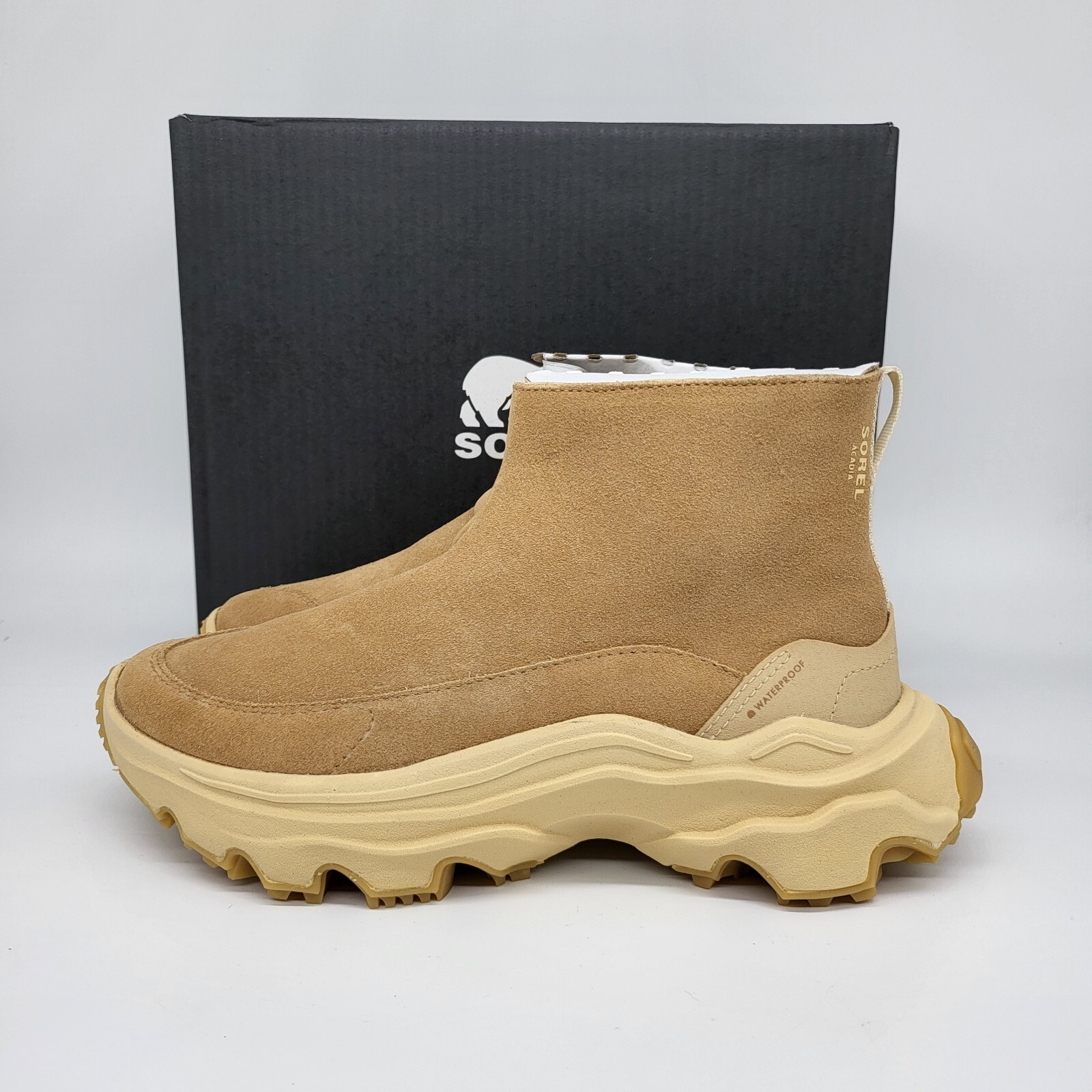 Sorel Acadia Kinetic Breakthru Waterproof Tawny Buff Women Boots Size 7.5