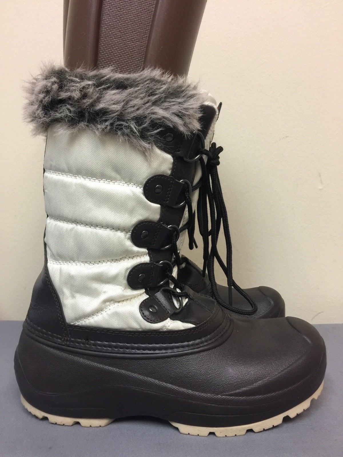 Quest Arctic women Winter Boots Thinsulate Brown & beige Size 7 Faux Fur