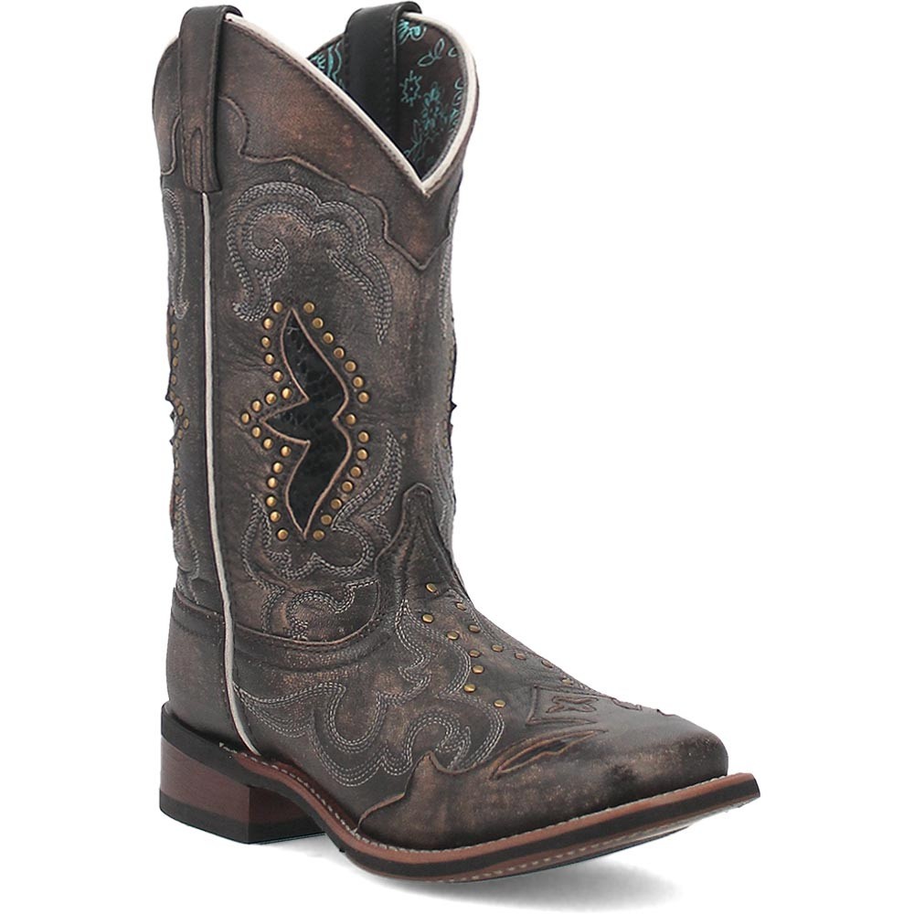 Laredo Spellbound BlackTan Leather Square Toe West Cowgirl Boot (US Women Size)