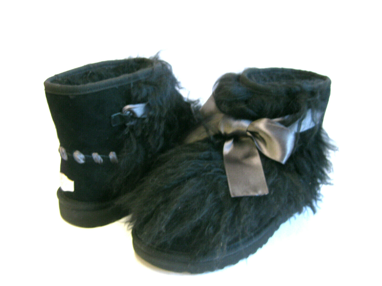 UGG CLASSIC MINI MONGOLIAN WOMEN BOOTS SUEDE BLACK US 6 /UK 4 /EU 37 /JP 23