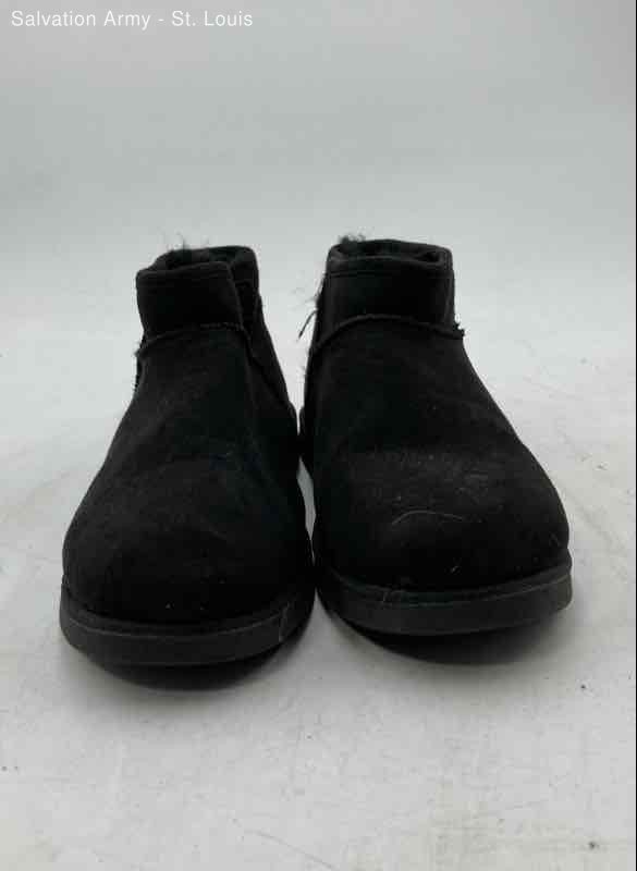 Juicy Couture Womens Black Sheepskin Round Toe Pull-On Snow Boots No Size