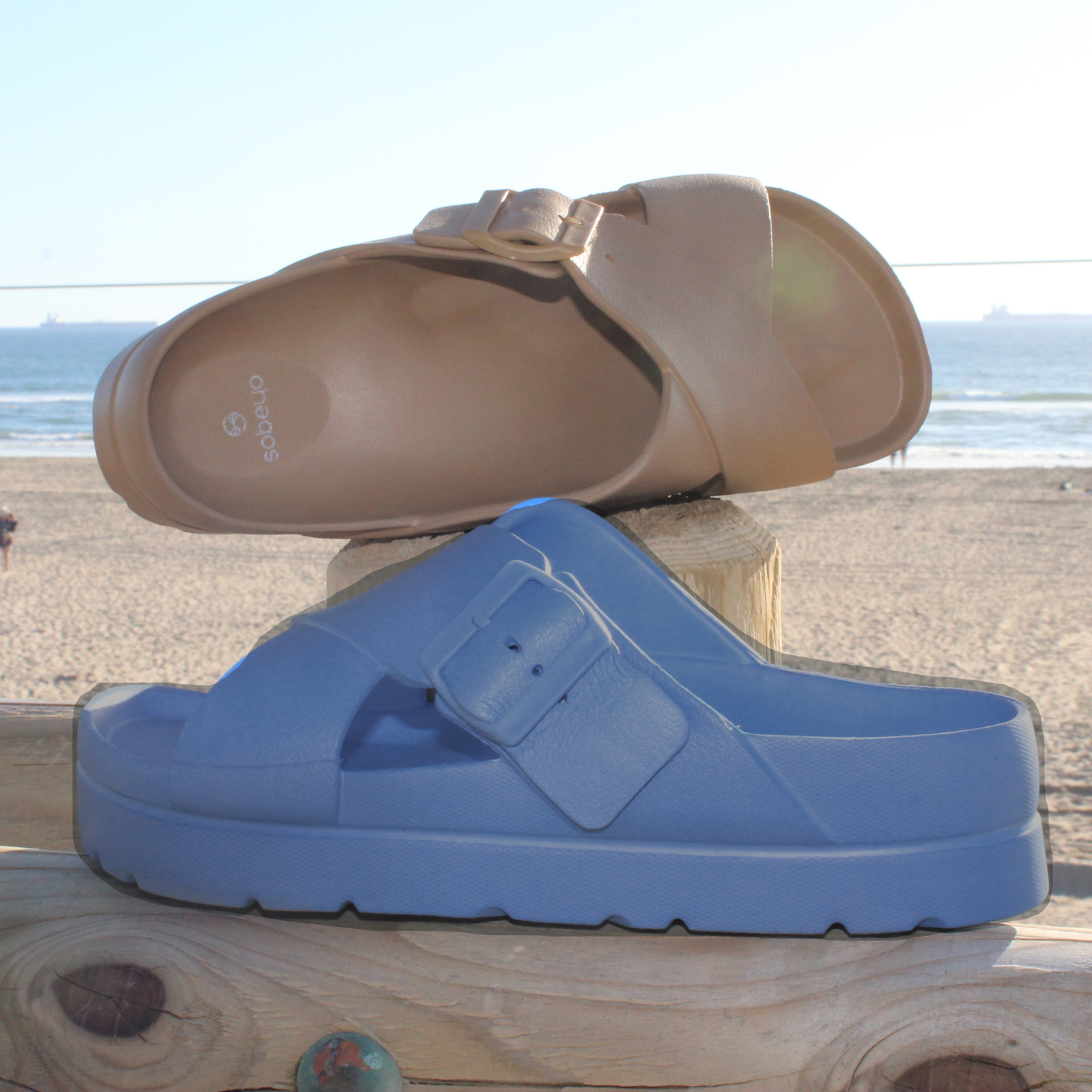 Women Platform Sandals Criss-Cross Slip On Buckle Light-Weight Flip Flops Slides