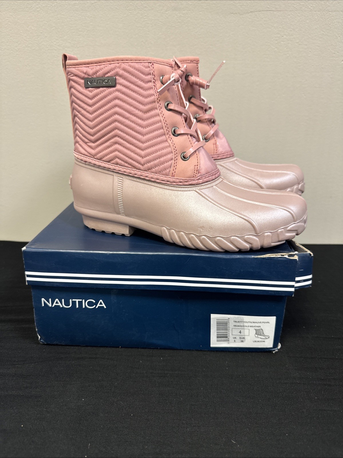 Nautica Truett Youth Girls Boots Mauve Pearl Cold Weather Blush Pearl Sz 4
