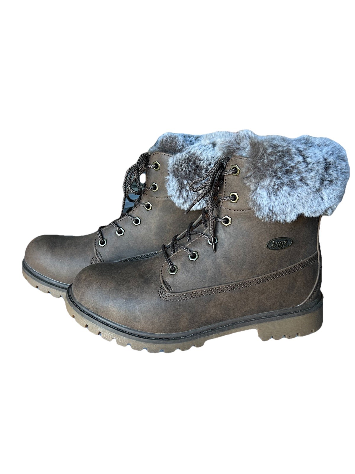 Lugz Women Winter Boots Faux Fur Lined Brown Lace Up Size 9.5 US / 41 EU
