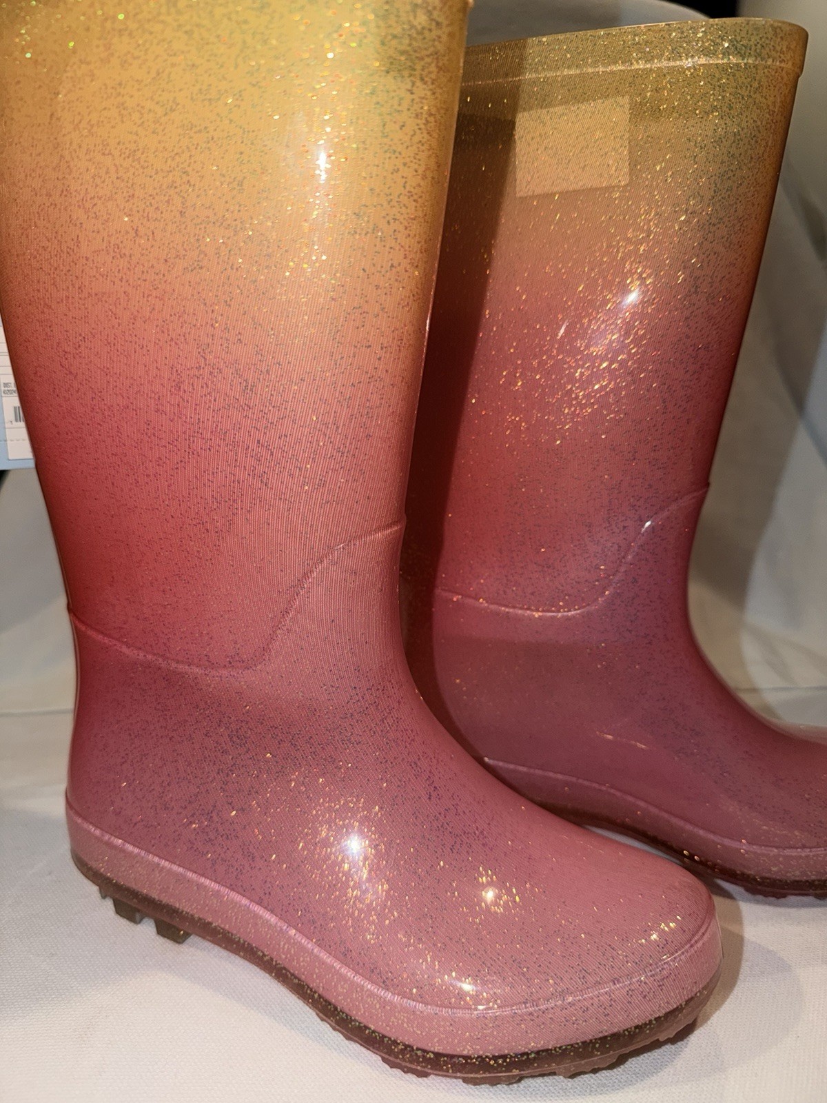 Cat & Jack Glittery Pink and Orange kids girls Boots