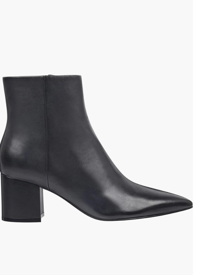 Marc Fisher LTD Jarli Bootie (Women) Boots 6.5 Black Leather Block Heel