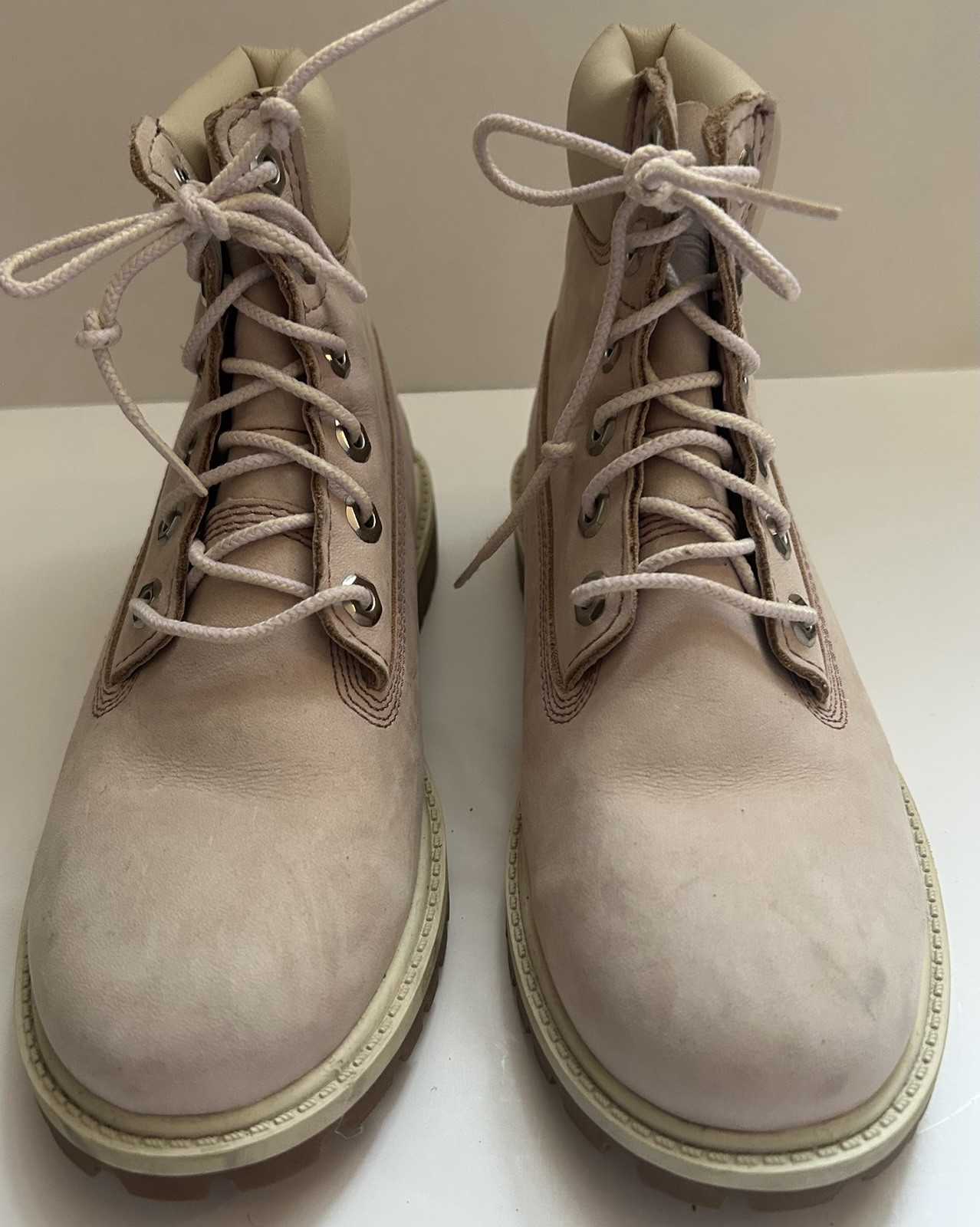 Girl’s 4M Timberland 34992 3301 Waterproof Boots Light Pink Nubuck Leather NWOB