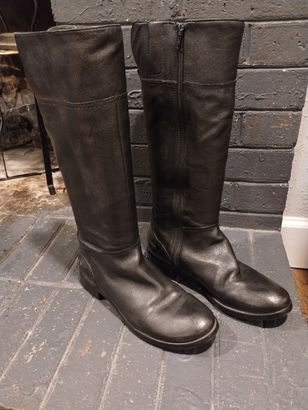 NEW NINE WEST WOMEN BOOTS, Sz.7.5  black Tall Leather