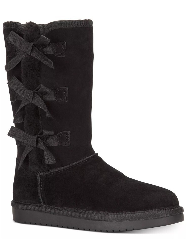 Koolaburra By Ugg Big Girls Black Victoria Faux Shearling Lined Short Boot 2