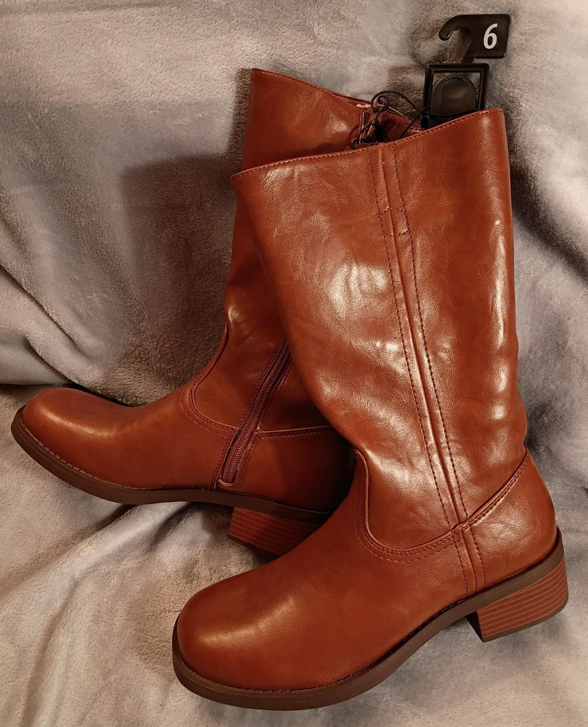 NEW Wonder Nation Brown Tall Faux Leather Riding Boots Girls Sz 6 Youth Western