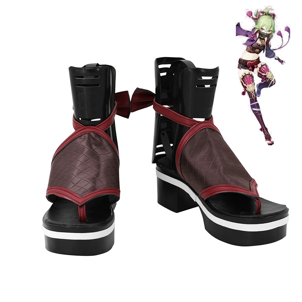 Genshin Impact Kuki Shinobu Shoes Cosplay Women Boots Ver. 2