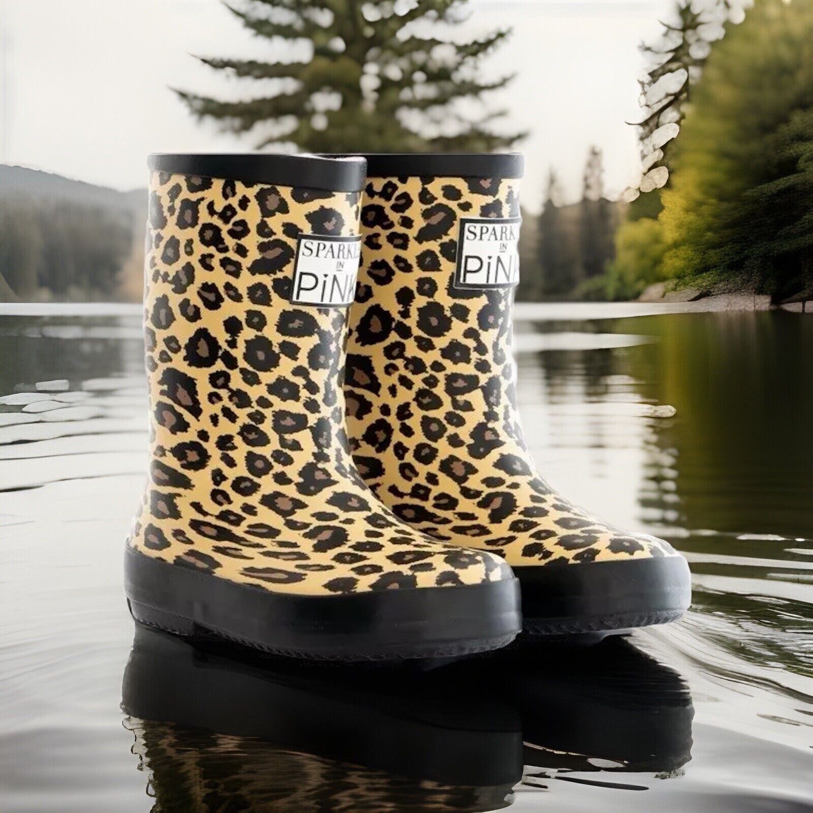 Sparkle In Pink Premium Patterned Girls Boots Size 11