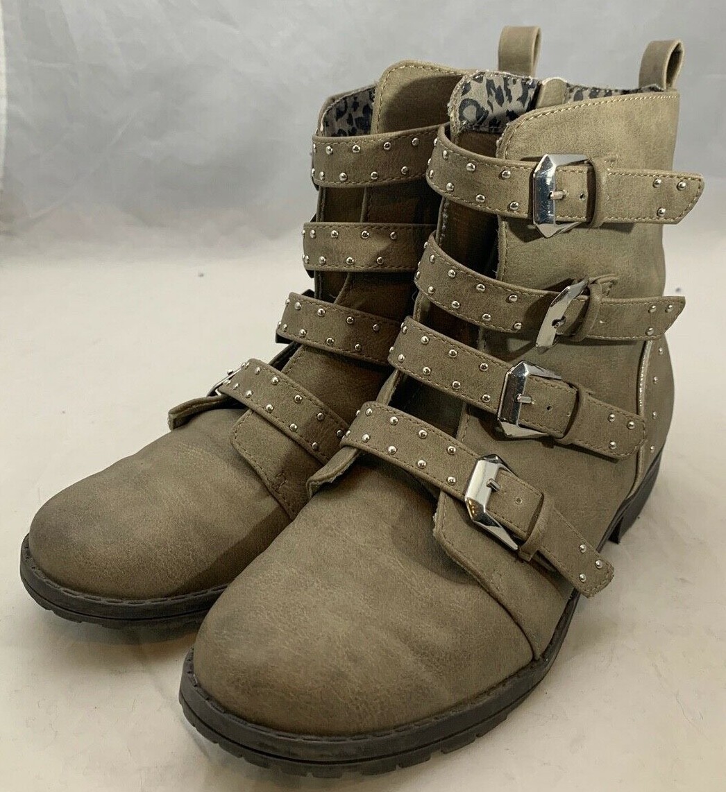 Girls – Boots – Justice – Fashion Light Brown with Buckles – Size 3