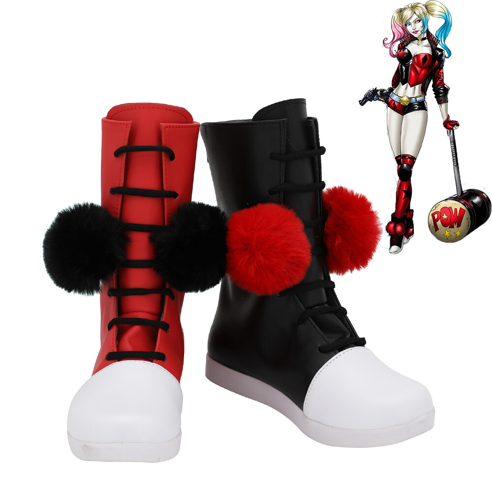Suicide Squad Harley Quinn Shoes Cosplay Women Boots