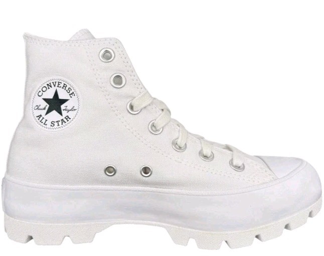 Size 10.5 – Converse Chuck Taylor All Star Lugged High top White Women Boots new