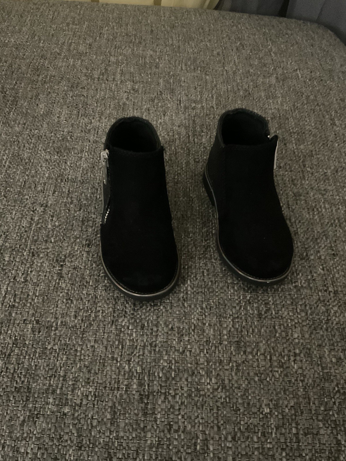 Toddler Girls Black Boots With Suede and Glitter Size 7m