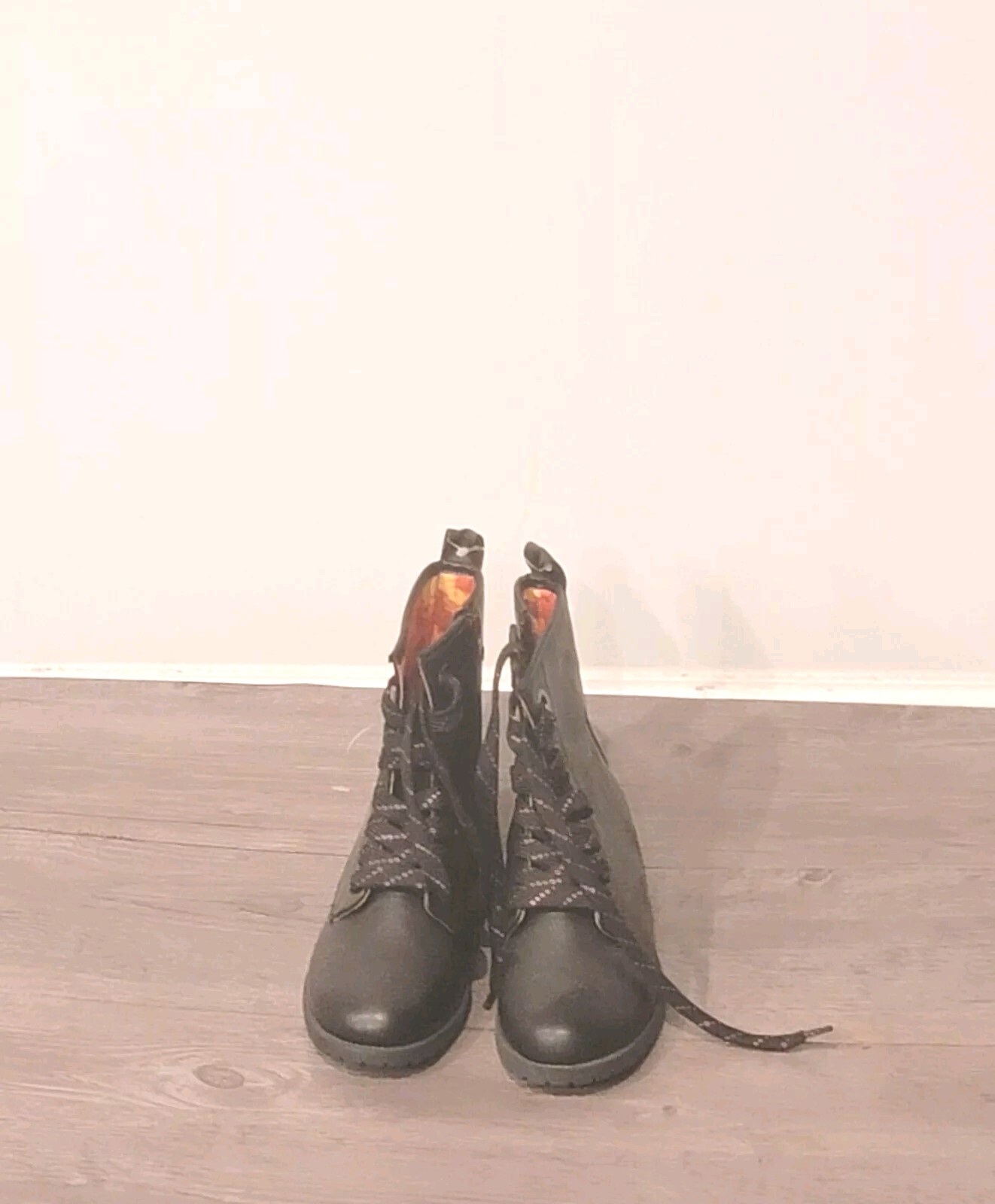 Cat & Jack Black Combat Girls Boots Size 4              