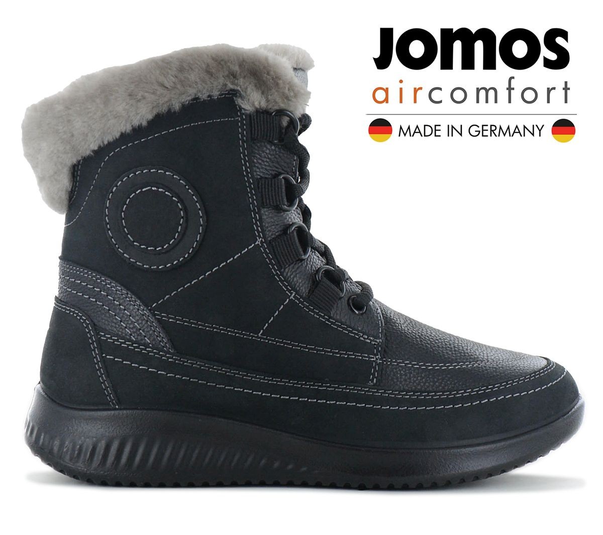 JOMOS Allegra 857513 Women’s Winter Boots With Lambskin Lined, Leather Black