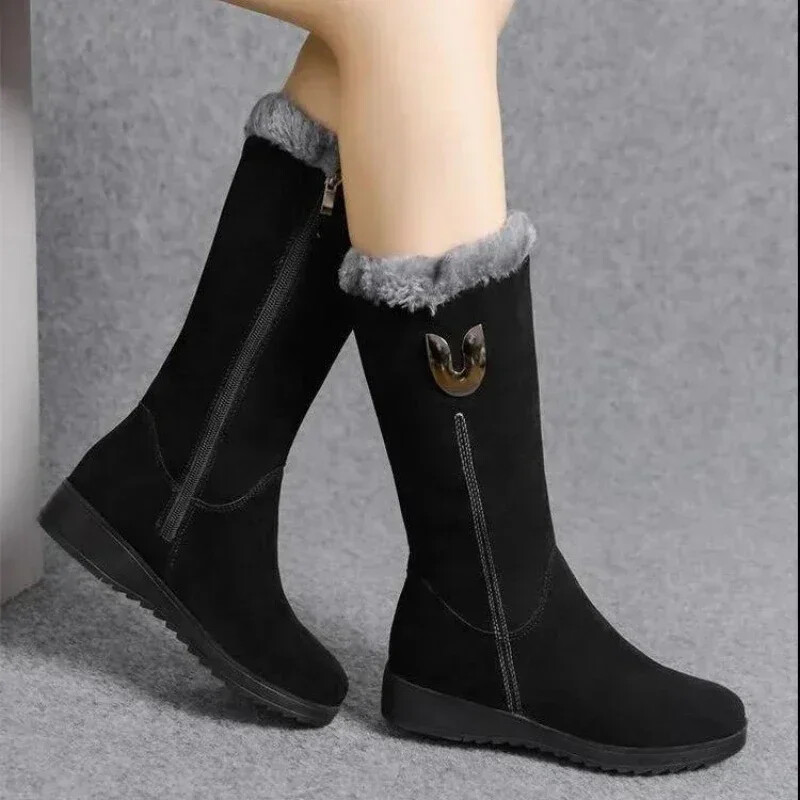 Women’s Shoes Fashion Women Warm Chelsea High Fur Boots 2025 New Women Boots