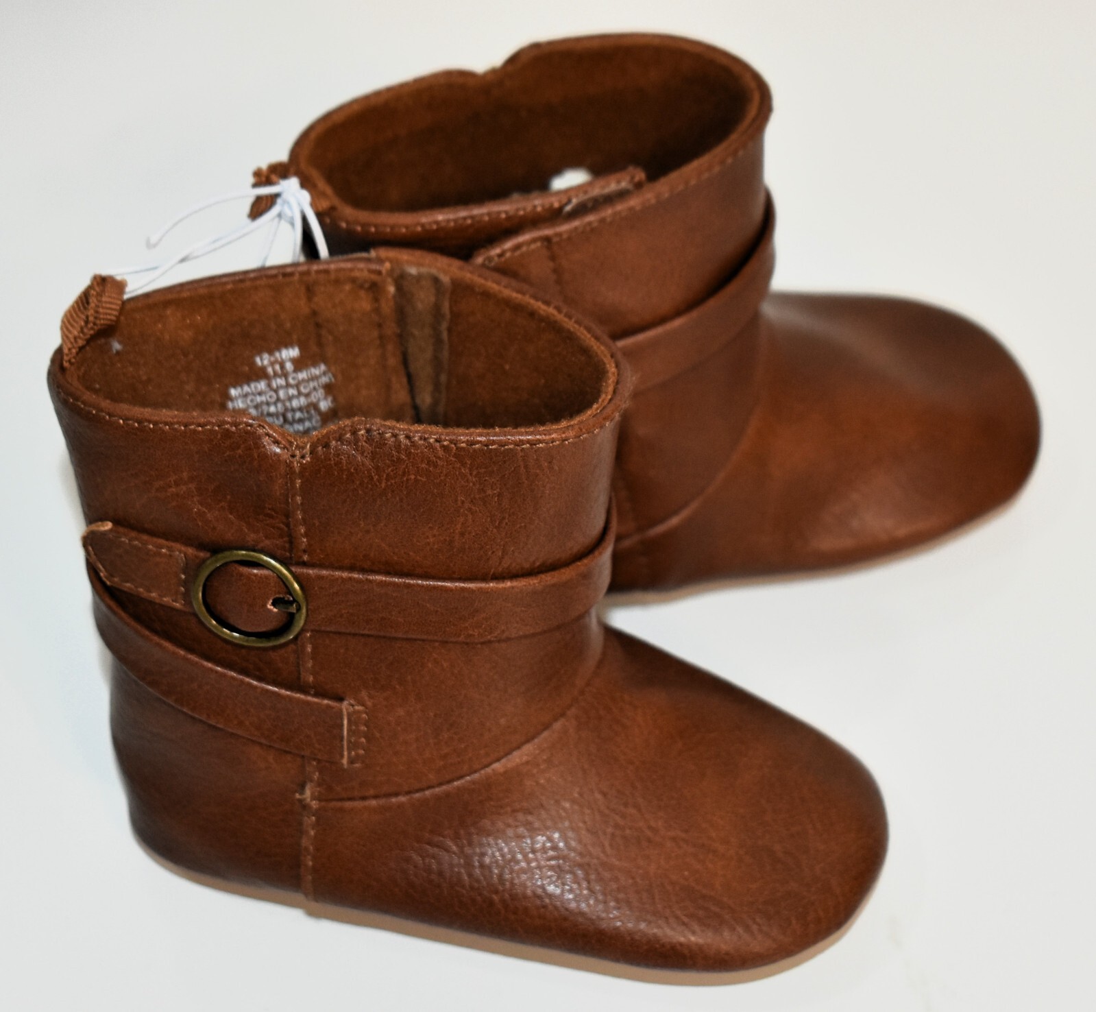 Old Navy Faux-Leather Buckled Boots Size 12-18 Months Brown Girl’s