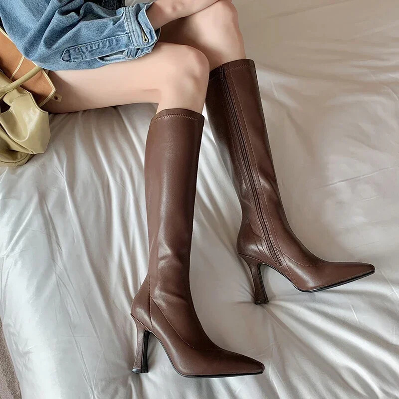 Women Boots High Heels Boots High Boots Ladies Side Shoes Autumn Boot