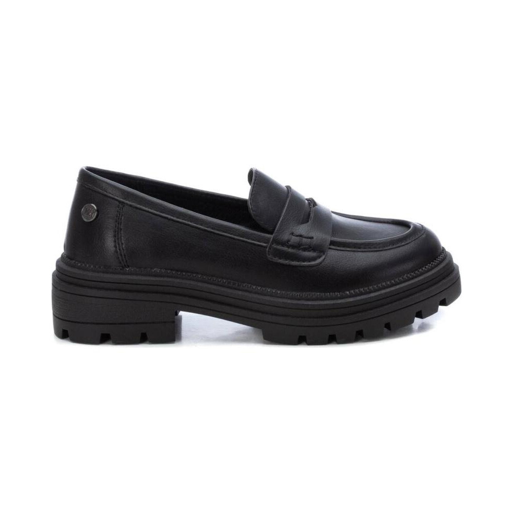 XTI Moccasins Shoes For Girls Black Winter Wedge