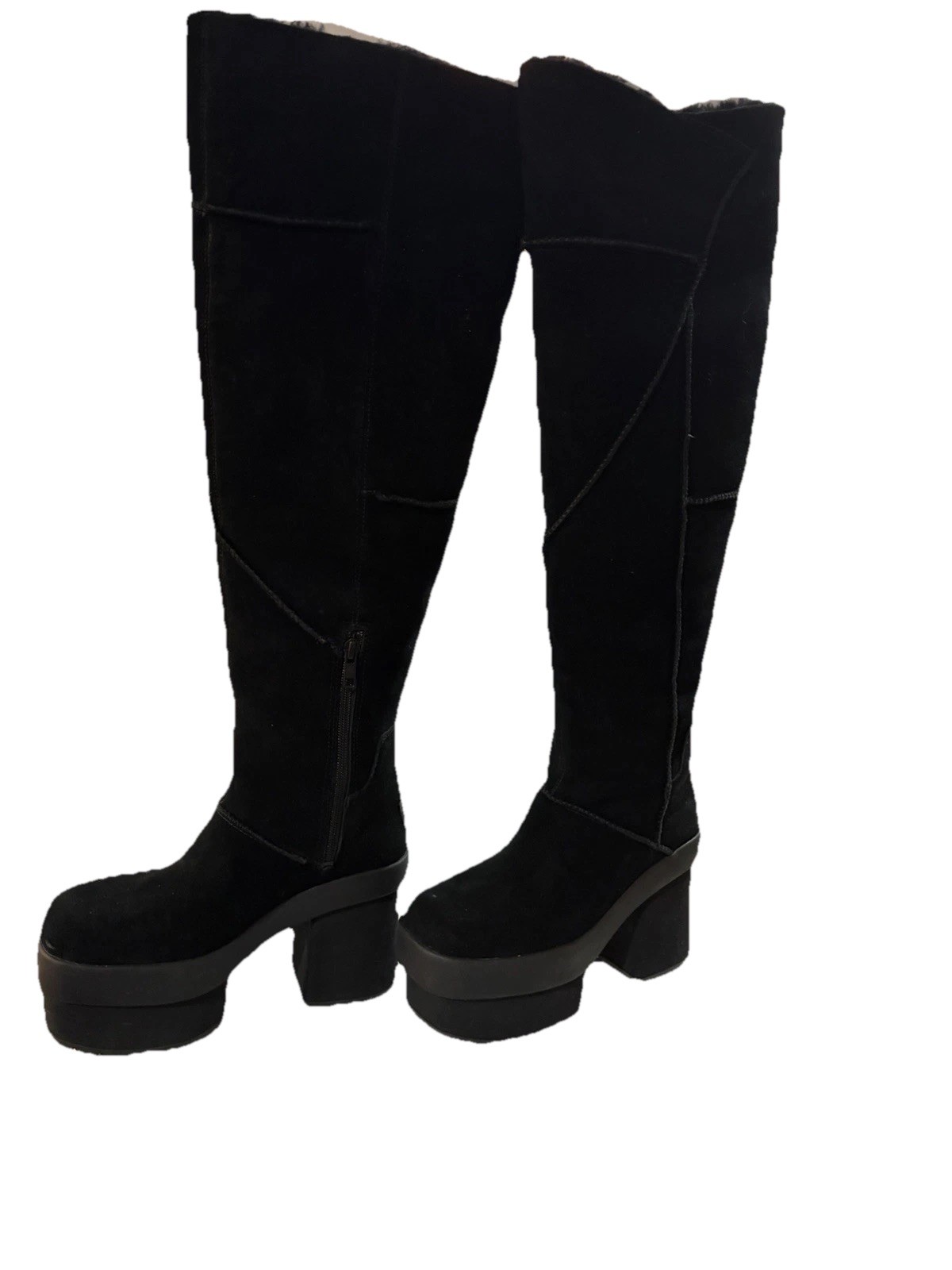 UGG NEW HEIGHTS PLATFORM EXTRA WOMEN BOOTS BLACK US 6 .5/UK 4.5/EU 37.5/JP 23.5