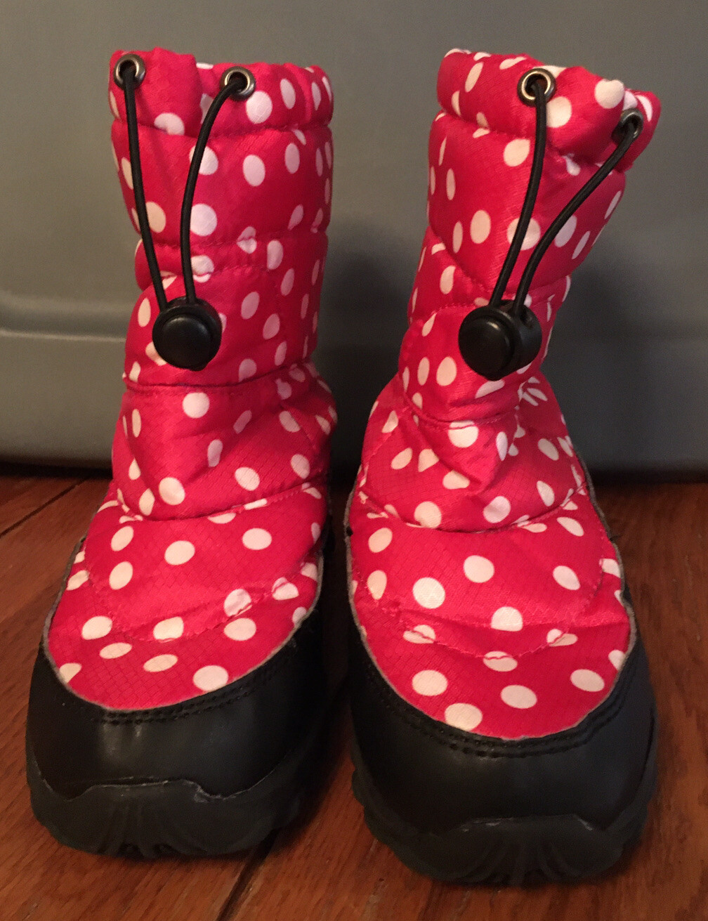 Itasca Girls 3 Winter Boots Pink White Polka Dots Snow Boots