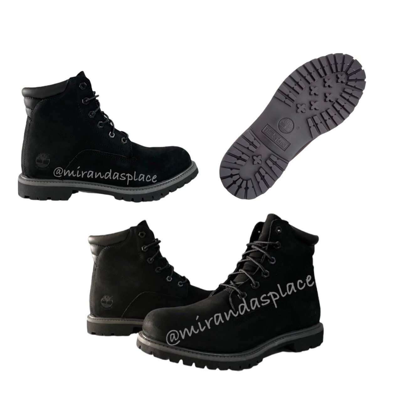New Timberland Waterville Waterproof Lug Sole Black Women Boots Size 9M